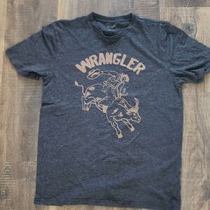 Wrangler Navy Short-Sleeve Tee with Tan Rodeo Graphic